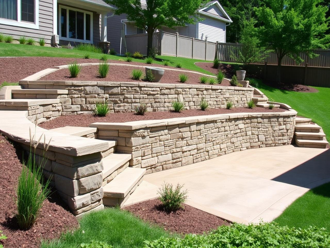 Retaining wall and concrete project